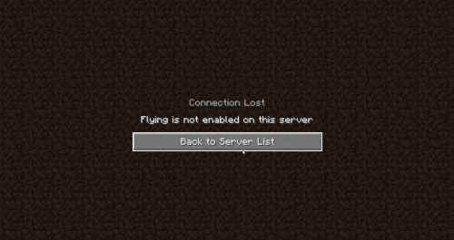 flying not enabled on this server notice