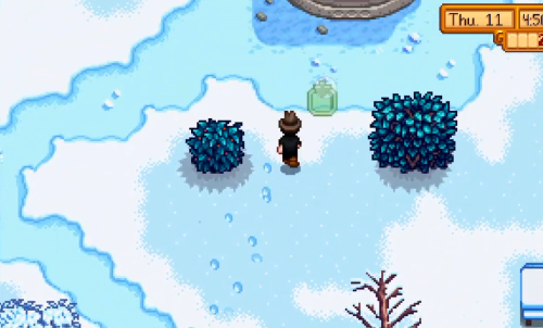 following the footprints in the snow stardew valley