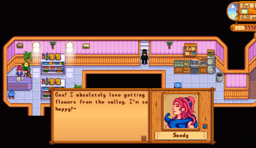 giving flowers to sandy stardew valley