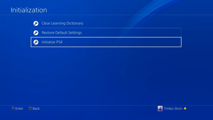 initialize PS4