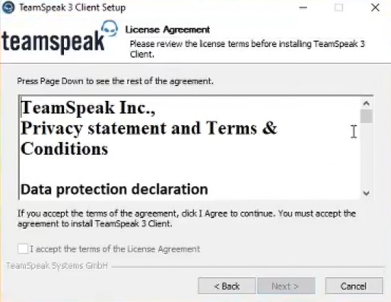 installing latest TeamSpeak 3 Client