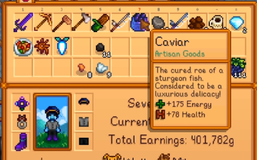 making carviar stardew valley