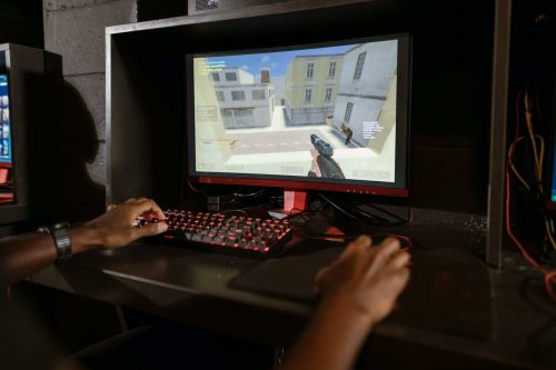 person playing counter strike