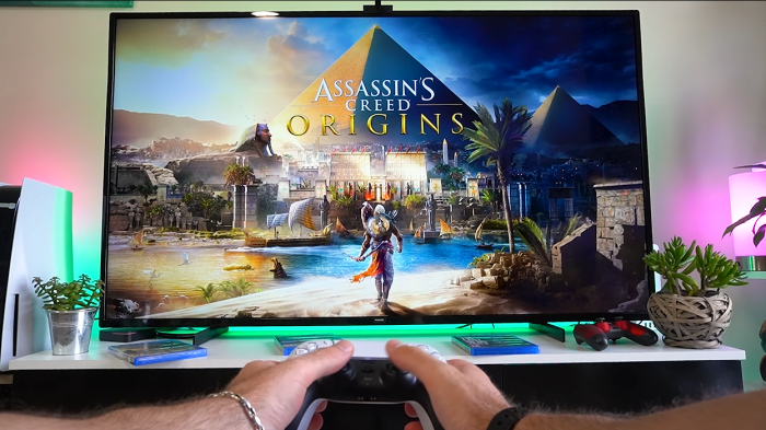 playing Assassin's Creed Origins on PS5