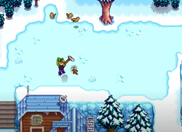 searching for snow yam in Stardew Valley