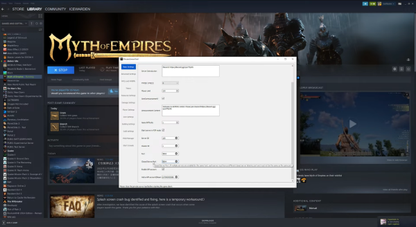 setting up private server Myth of Empires
