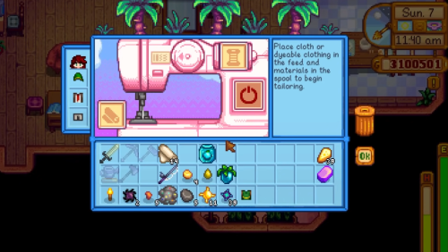 tailoring using ancient fruit stardew valley