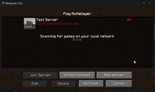 testing Minecraft server