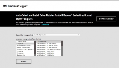 update AMD graphics cards driver