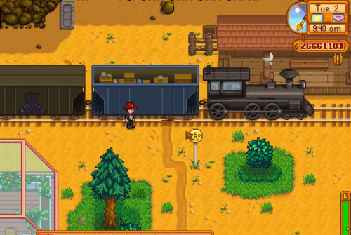 waiting a drop on the train stardew valley